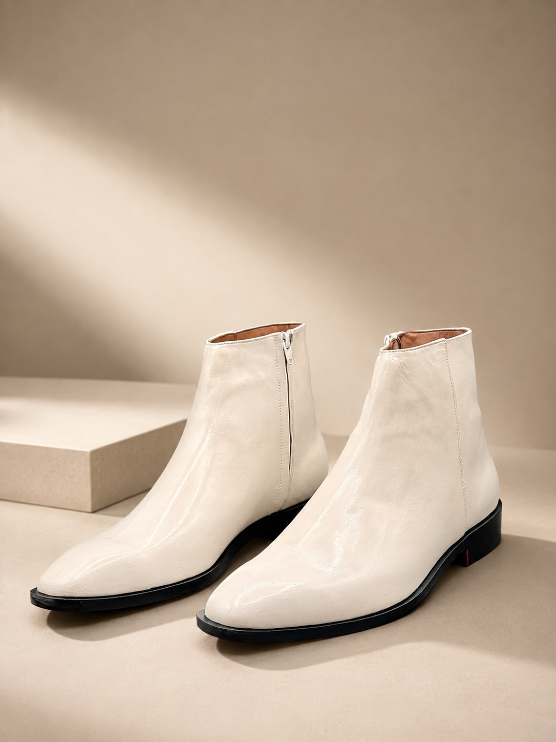 Ivory Luxe Ankle Boots