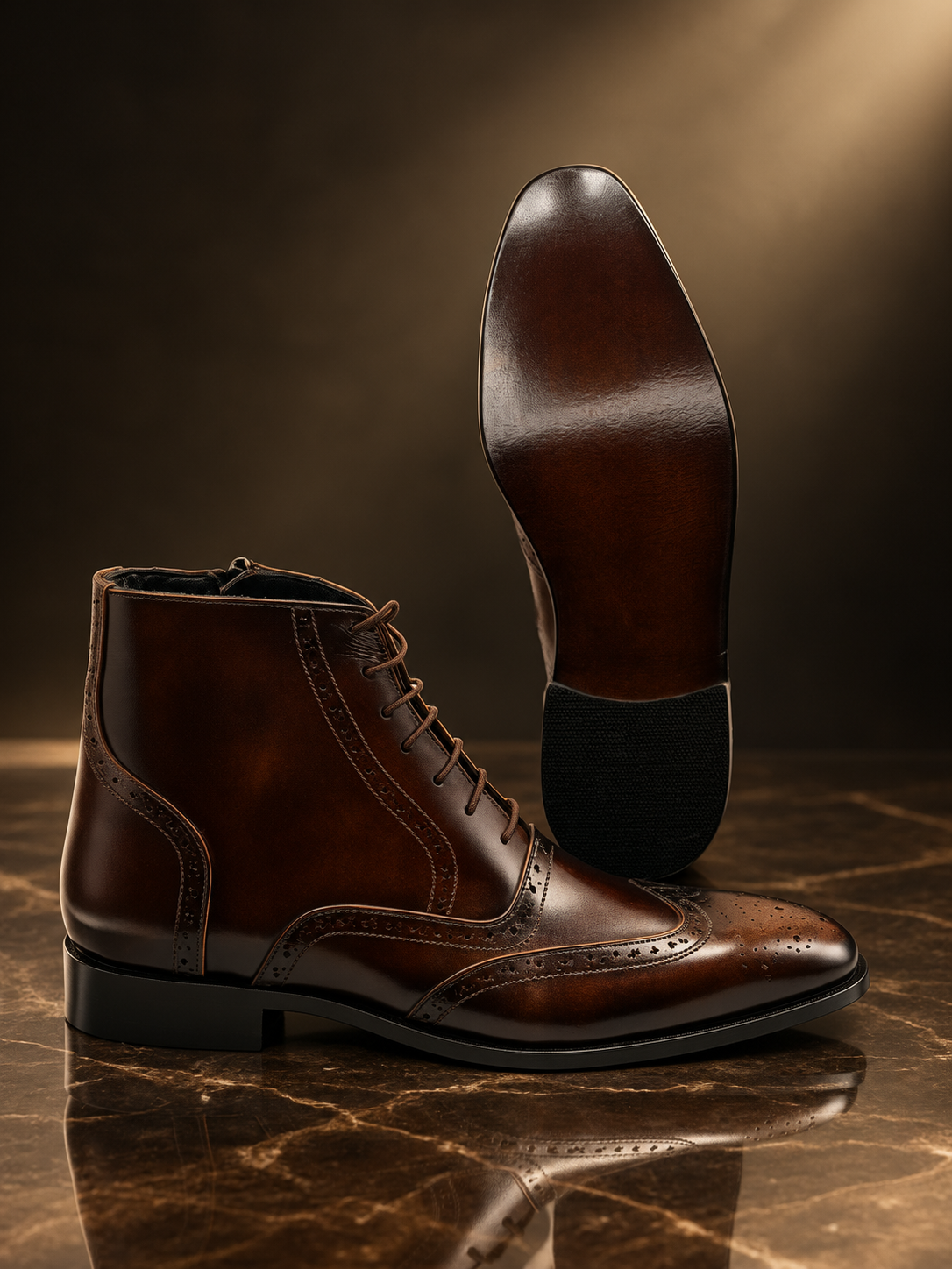 Imperial Espresso Brogue chelsea boot