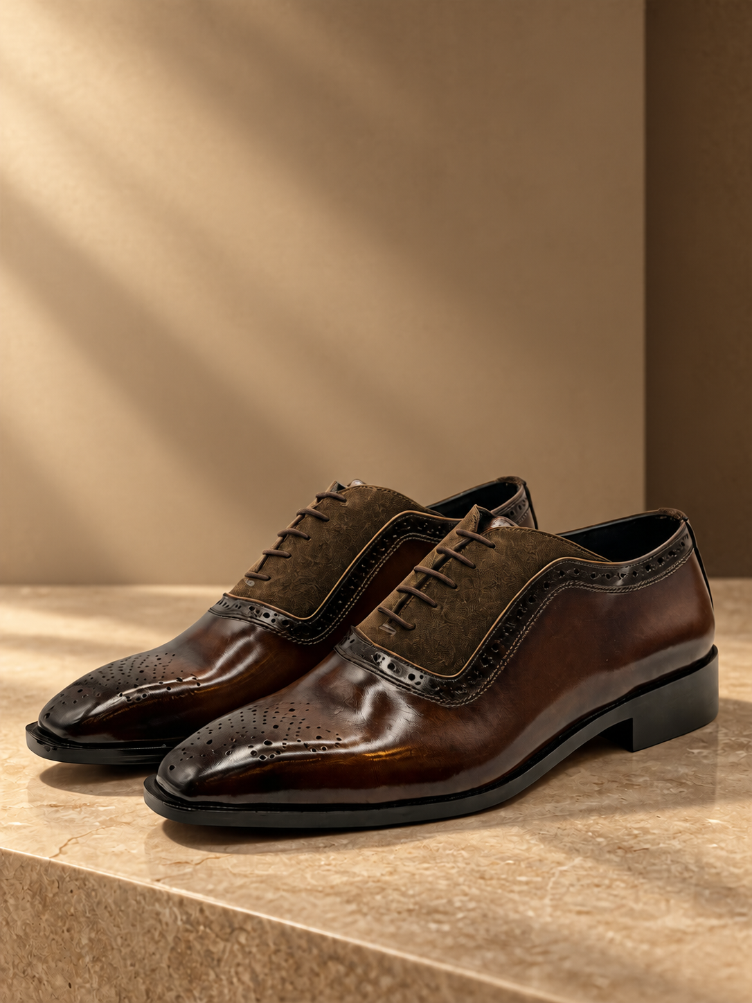 Mocha Brogue Loafers