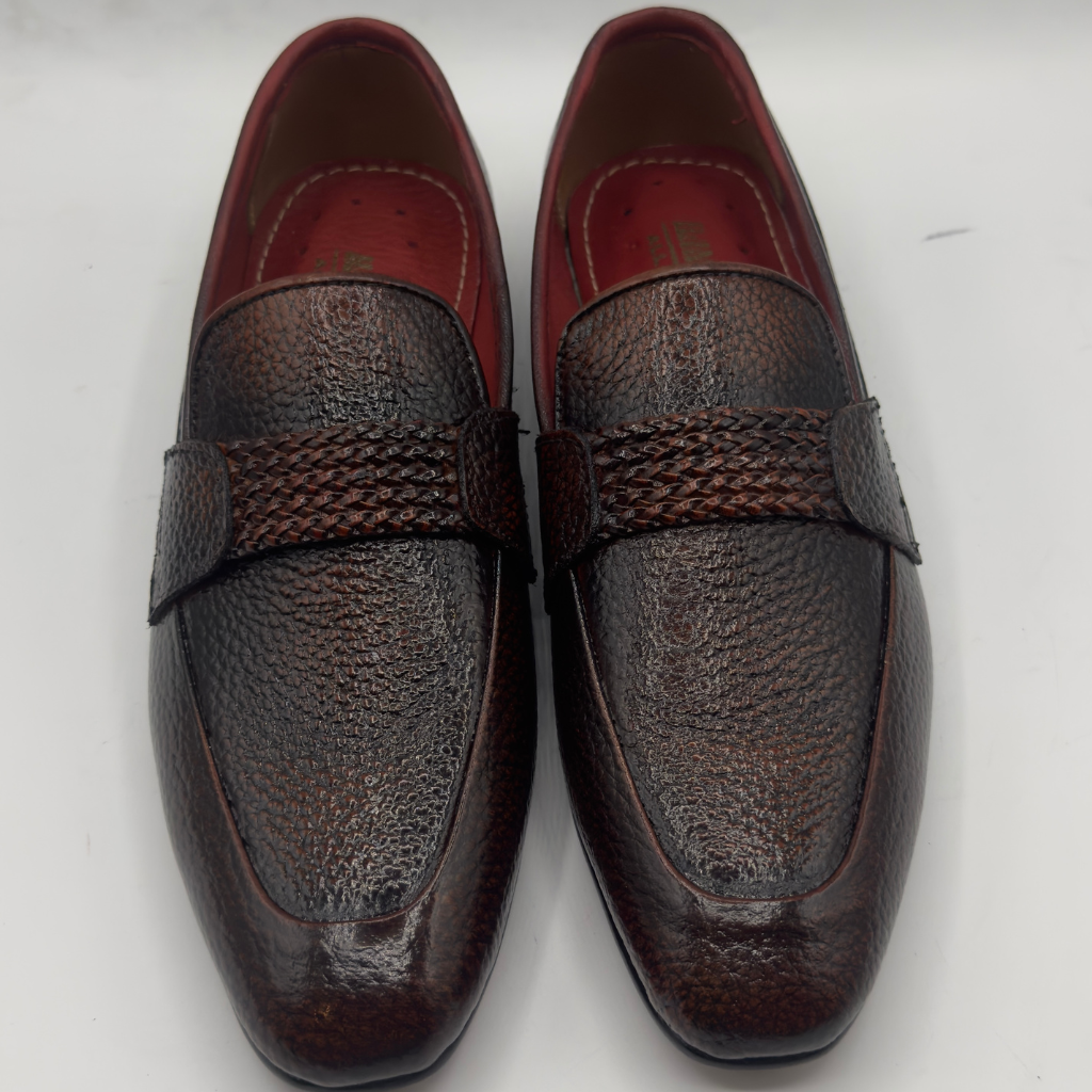 Heritage Brown Woven Leather Loafers