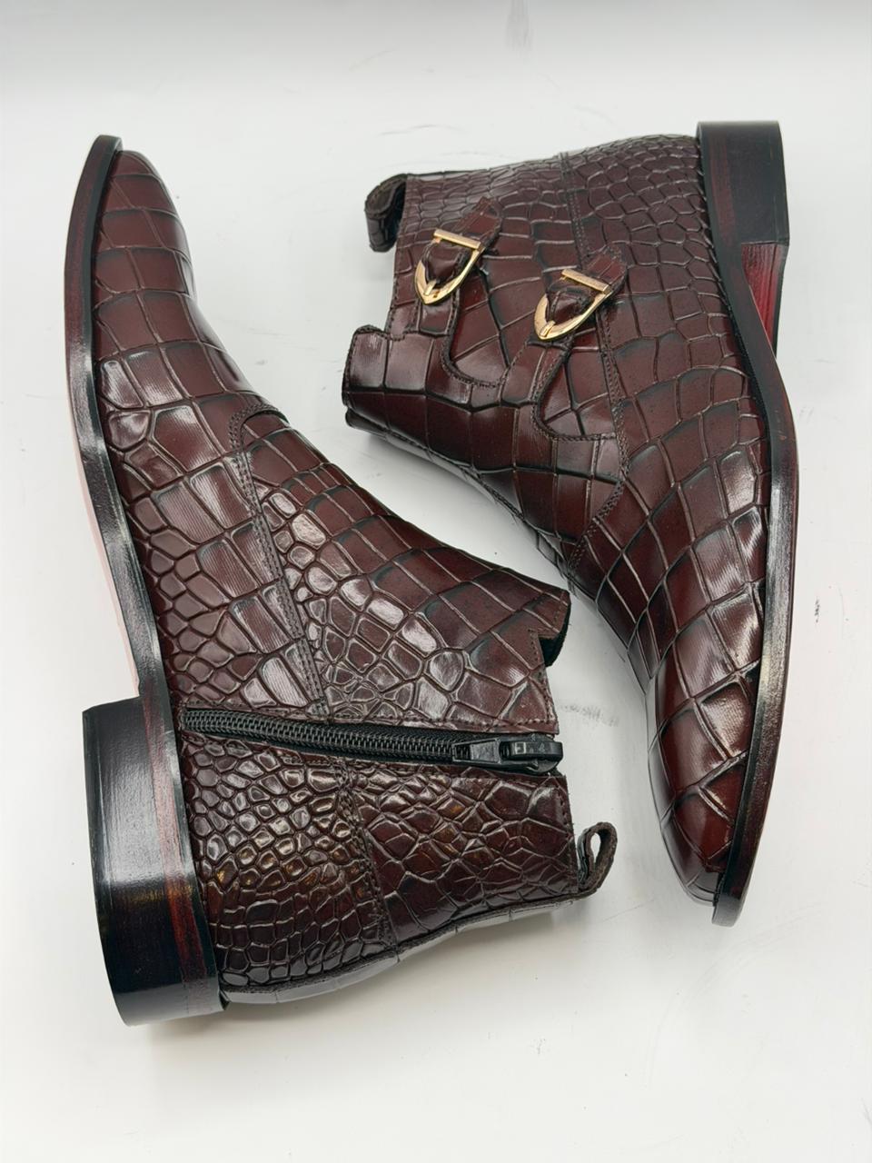 Imperial Croco Double-Monk chelsea boot