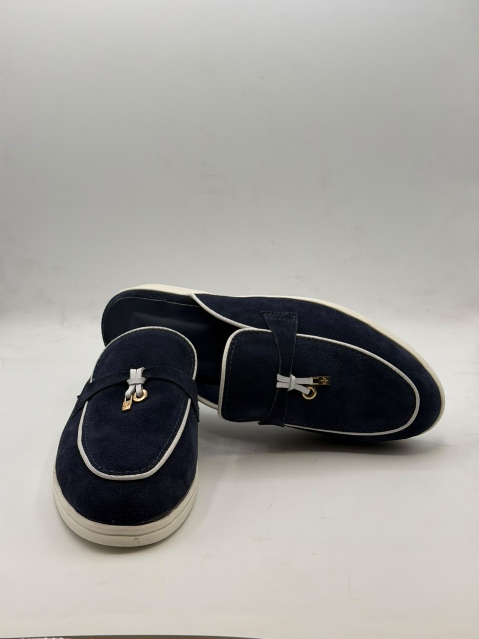 Navy Suede Luxe Mules