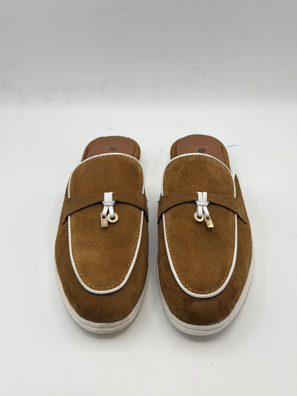 Camel Suede Tassel Mules 🤎
