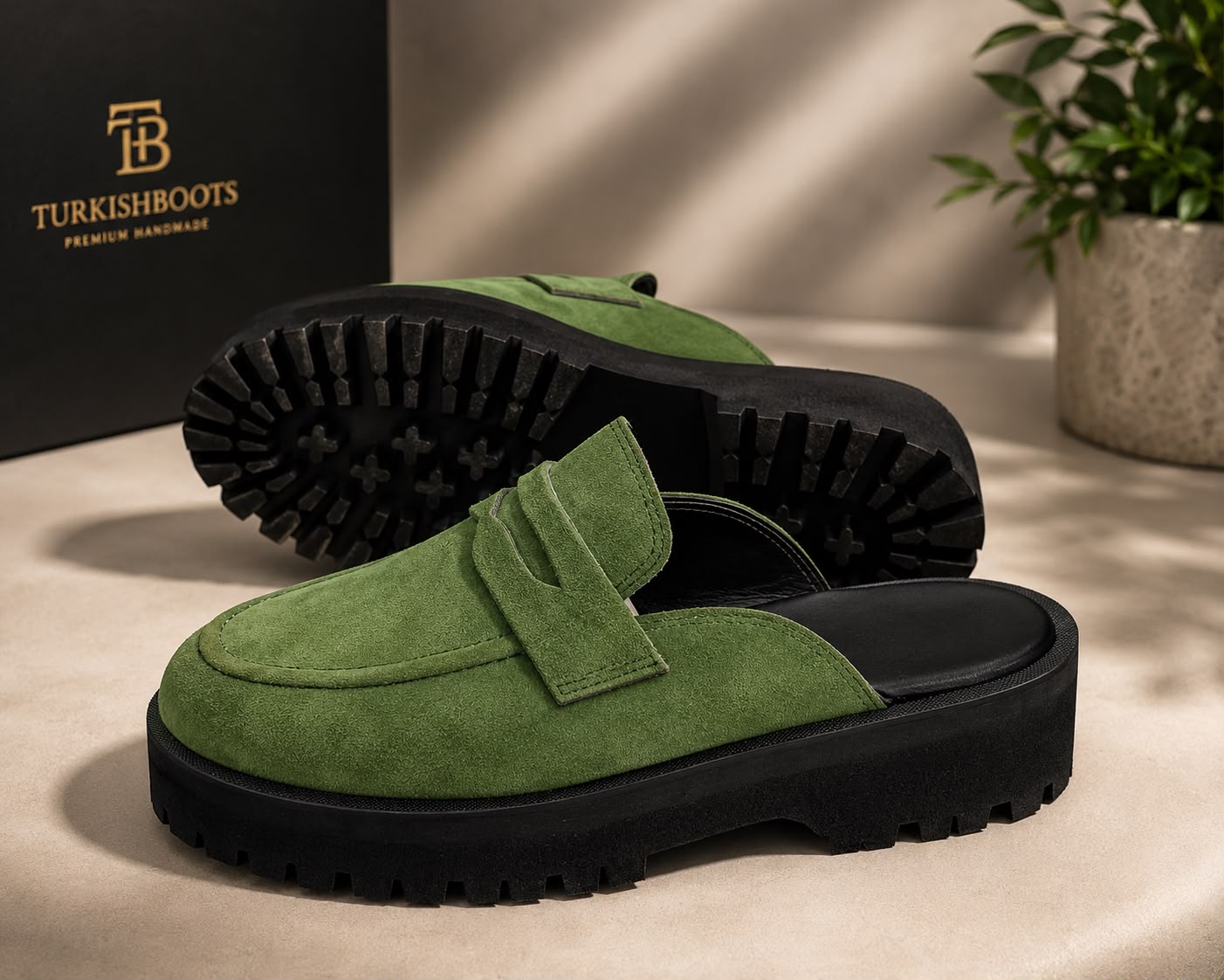 backless penny loafer mule