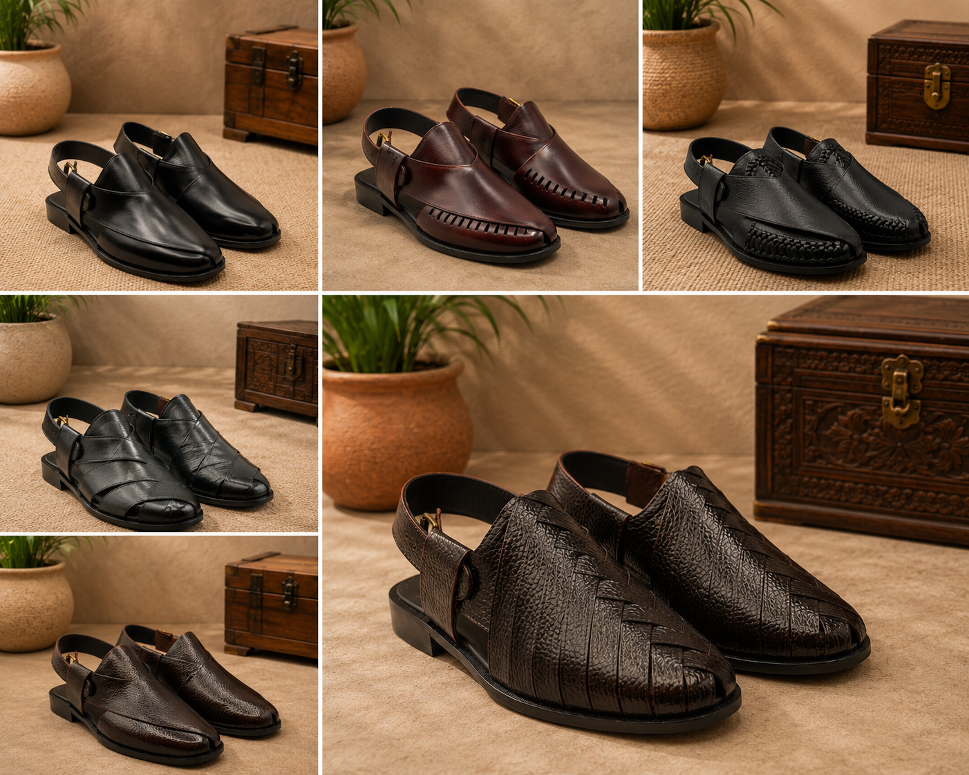 👞 Classic Leather Peshaweri Sandals