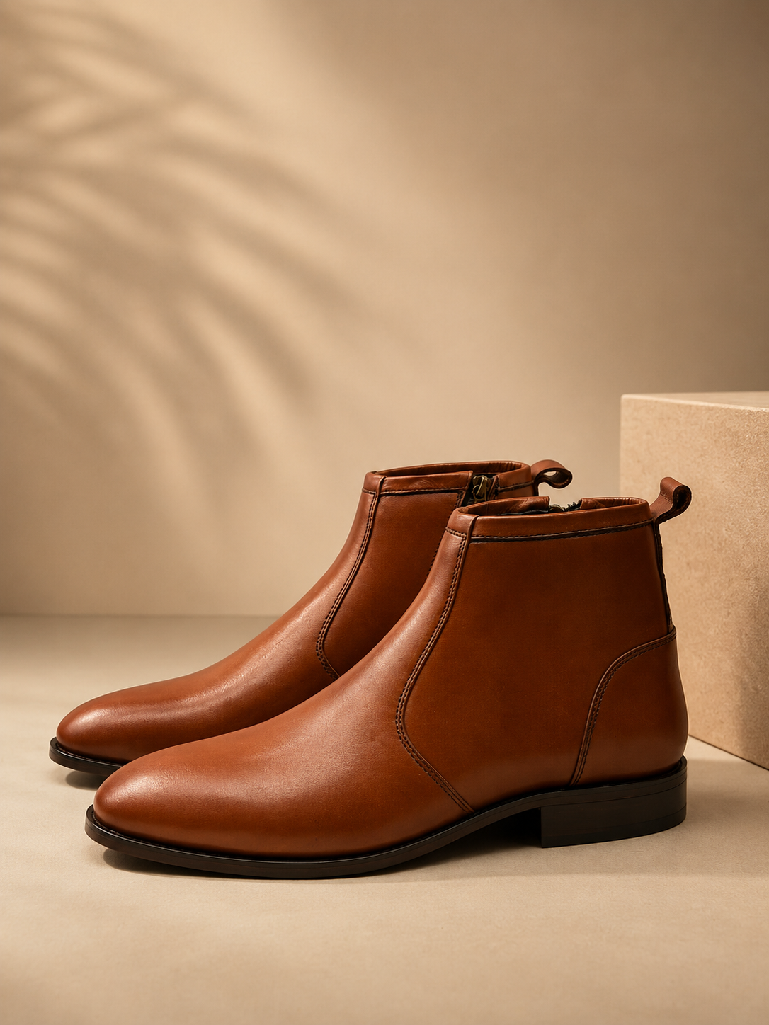 Cognac Royale Zip chelsea Boot