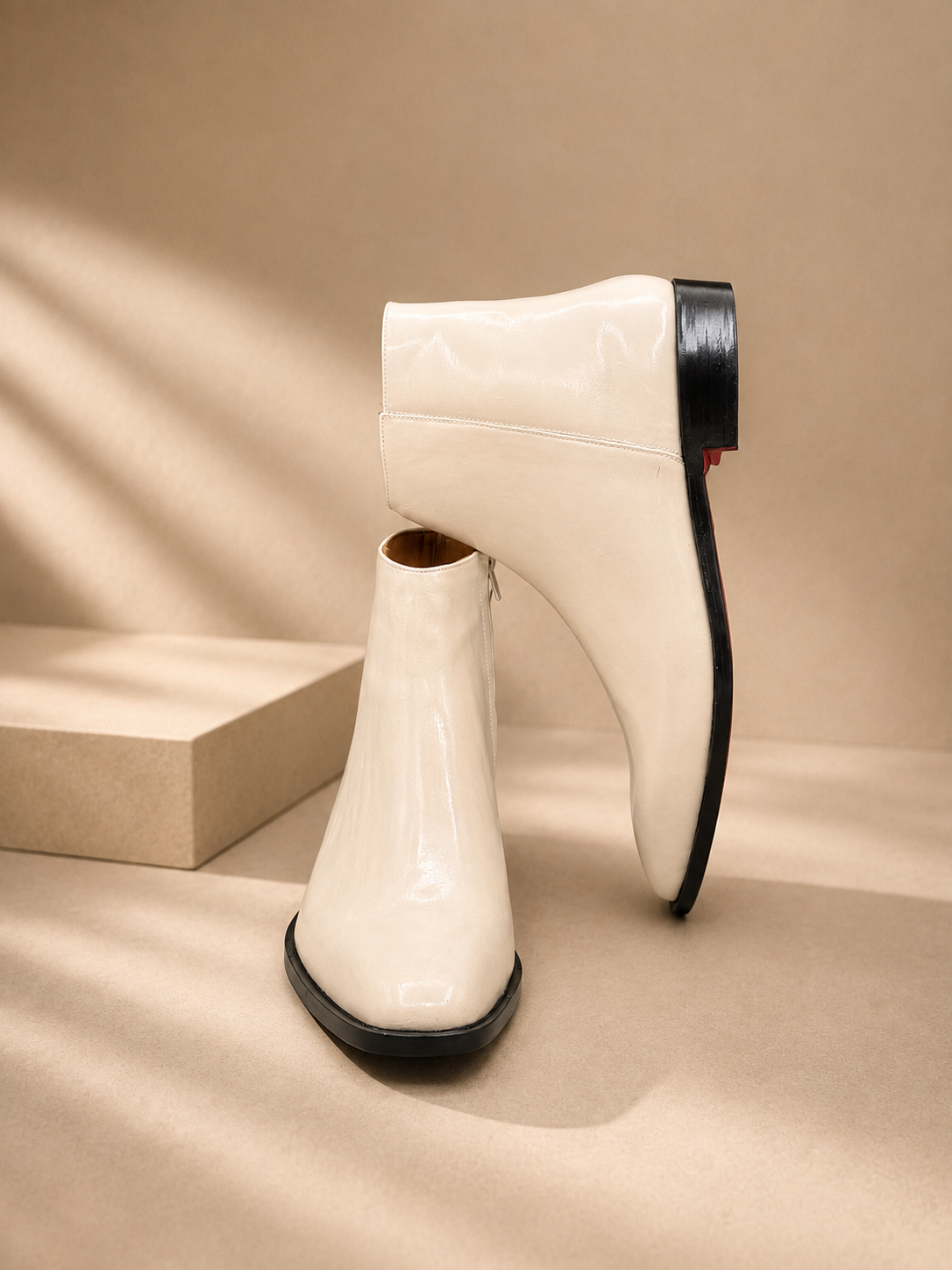 Ivory Luxe Ankle Boots