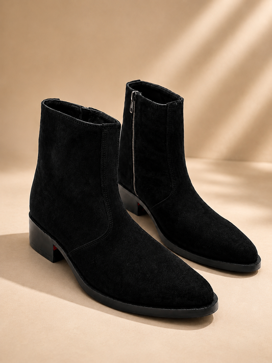 Suede Zip chelsea Boot