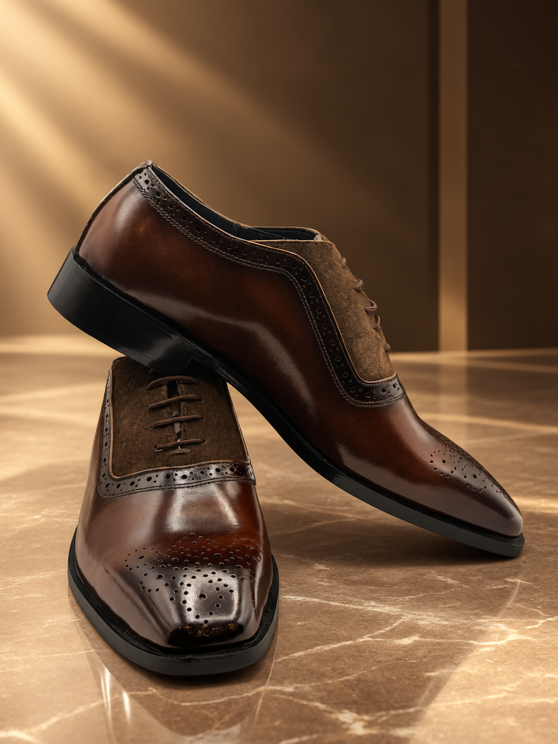 Mocha Brogue Loafers