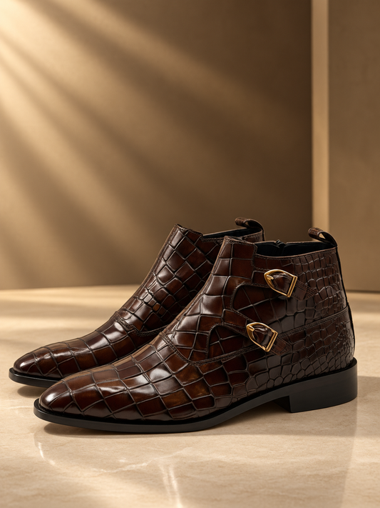 Imperial Croco Double-Monk chelsea boot