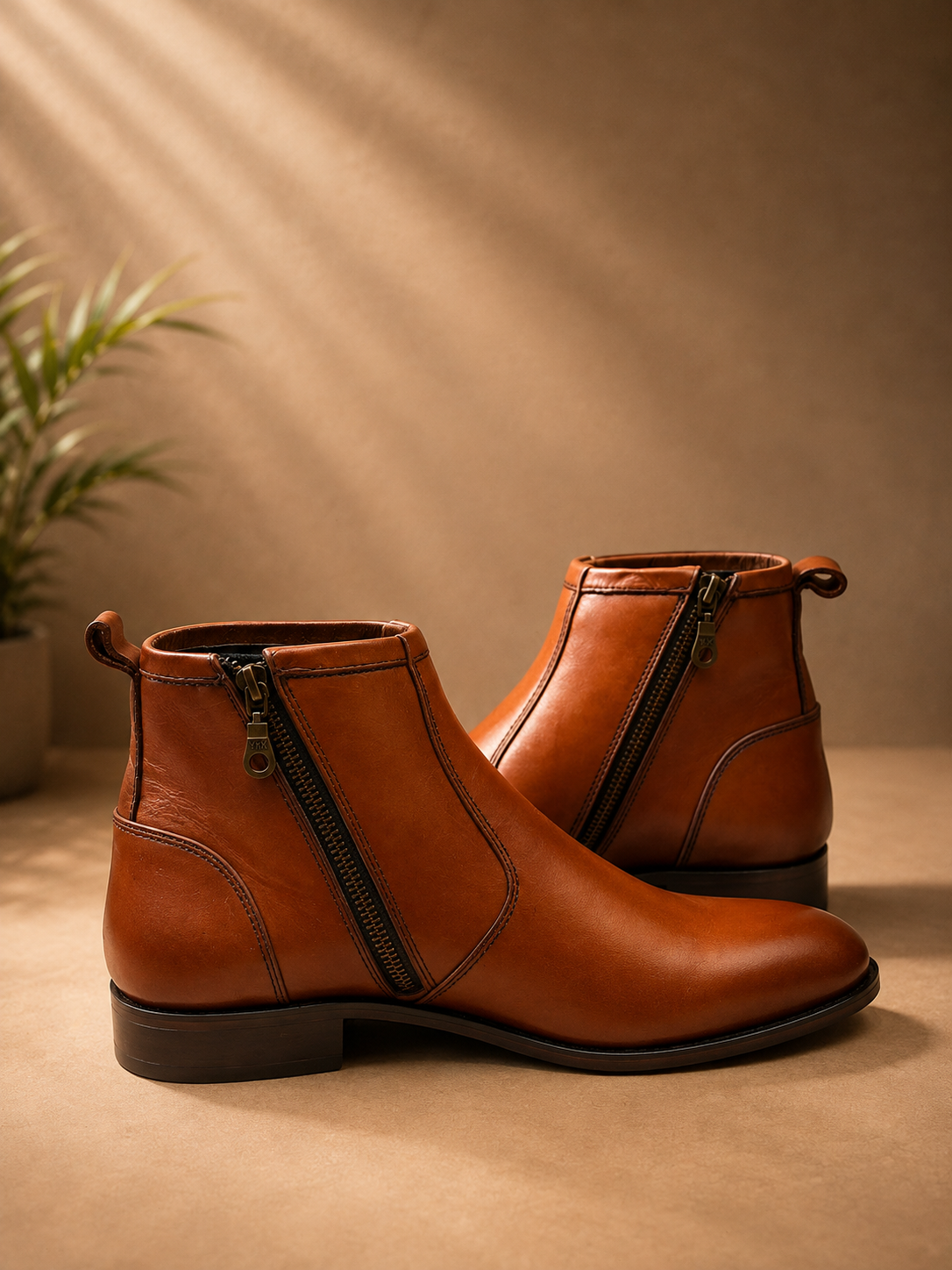 Cognac Royale Zip chelsea Boot