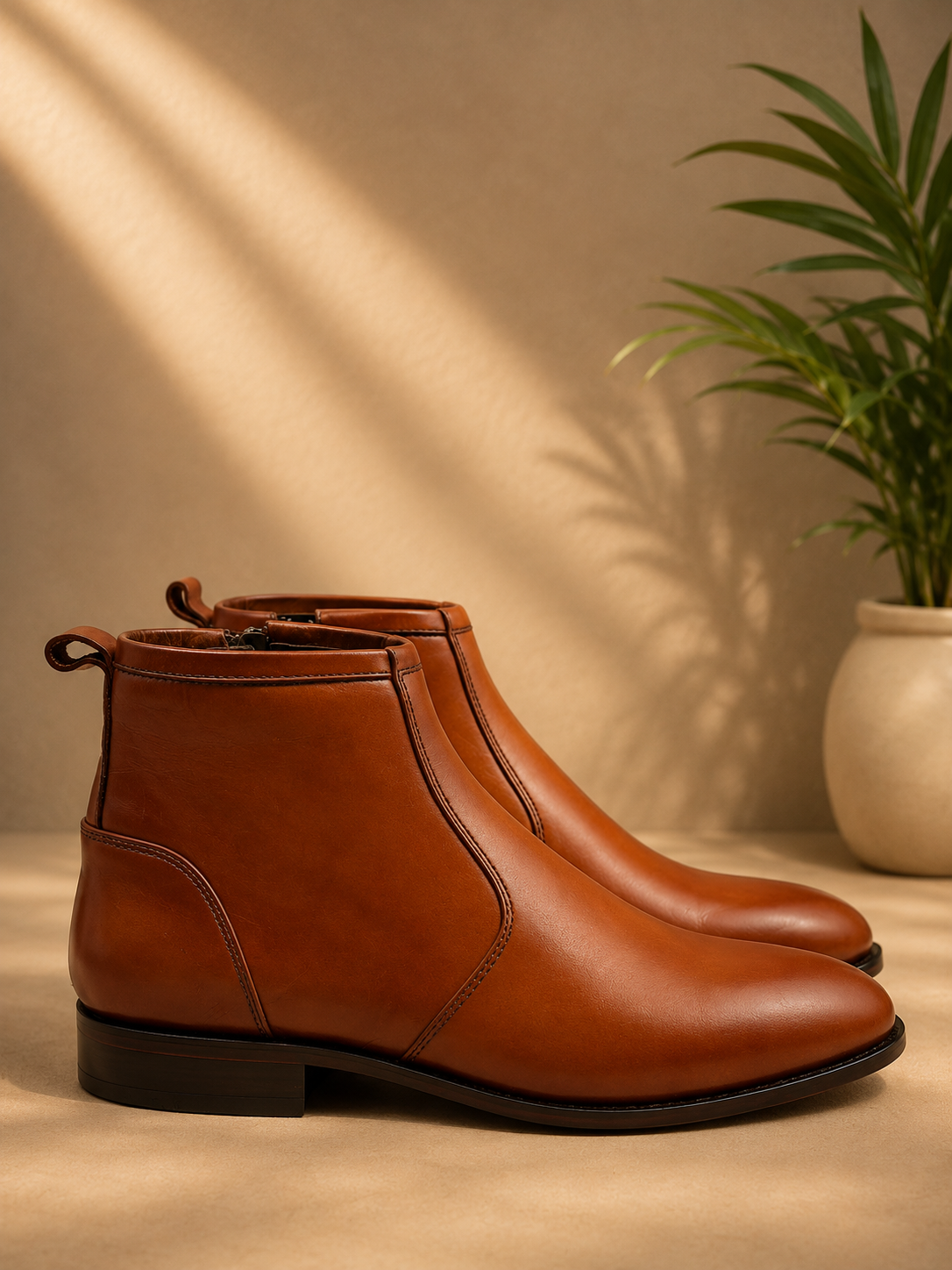 Cognac Royale Zip chelsea Boot
