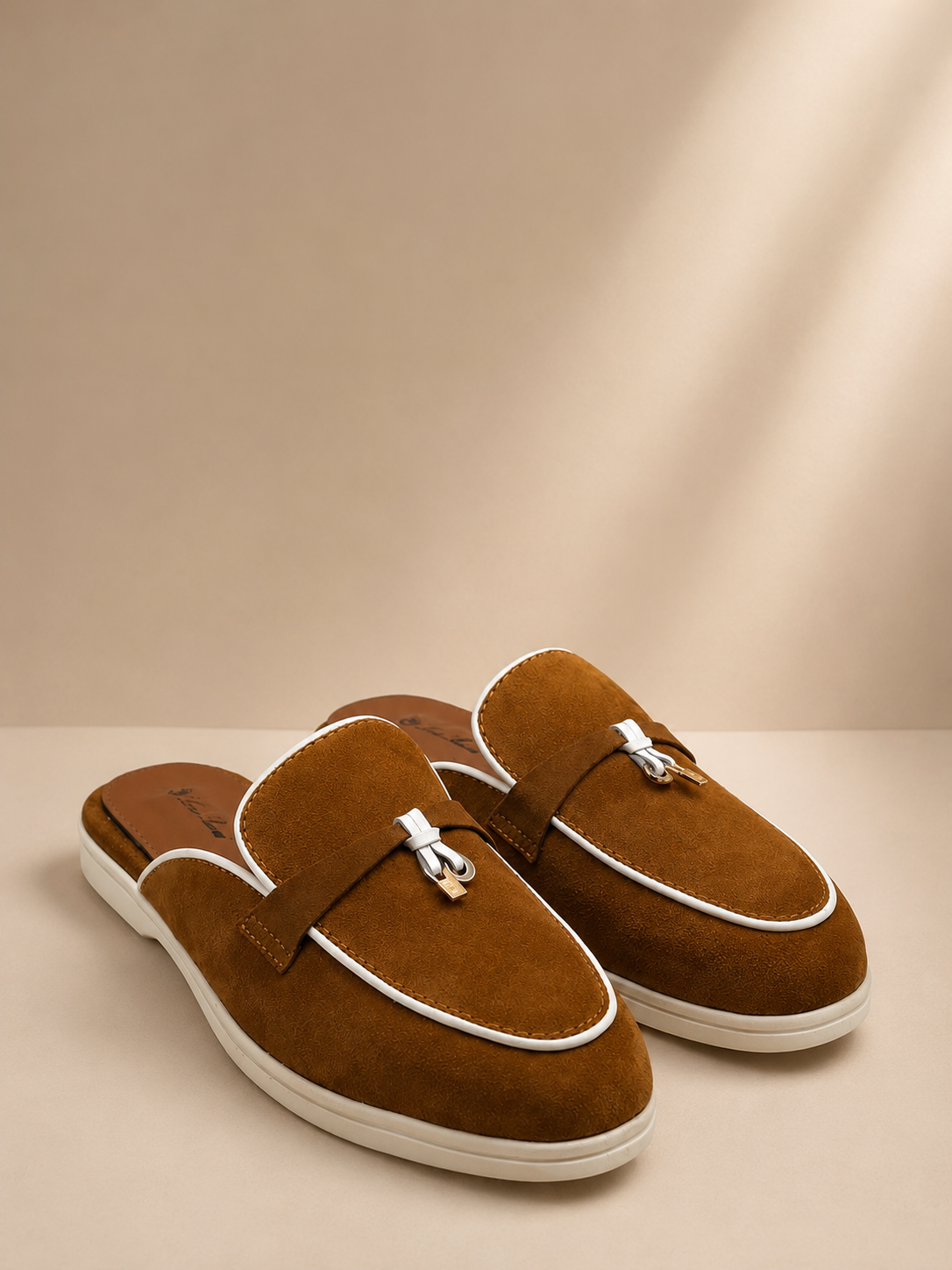 Camel Suede Tassel Mules 🤎