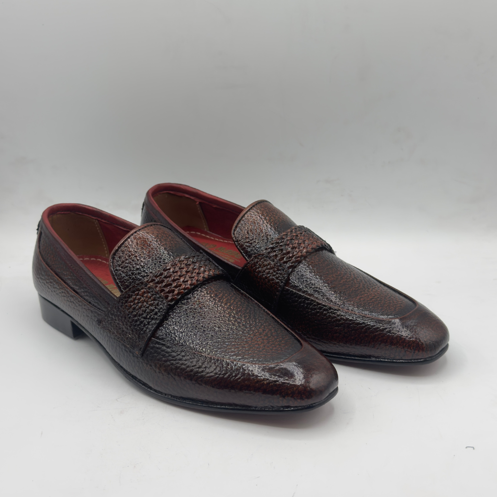Heritage Brown Woven Leather Loafers