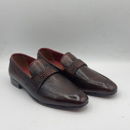 Heritage Brown Woven Leather Loafers