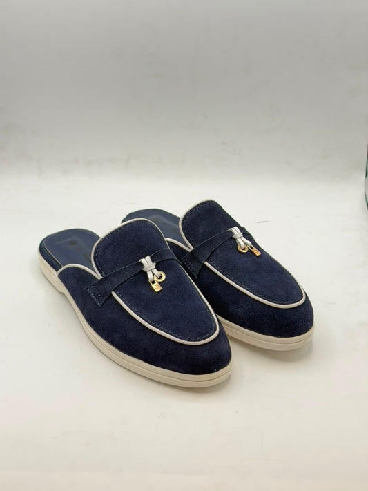 Navy Suede Luxe Mules