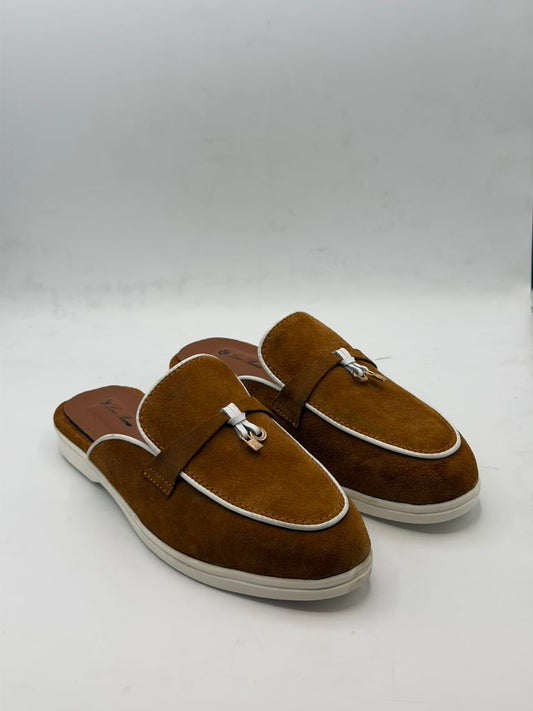 Camel Suede Tassel Mules 🤎