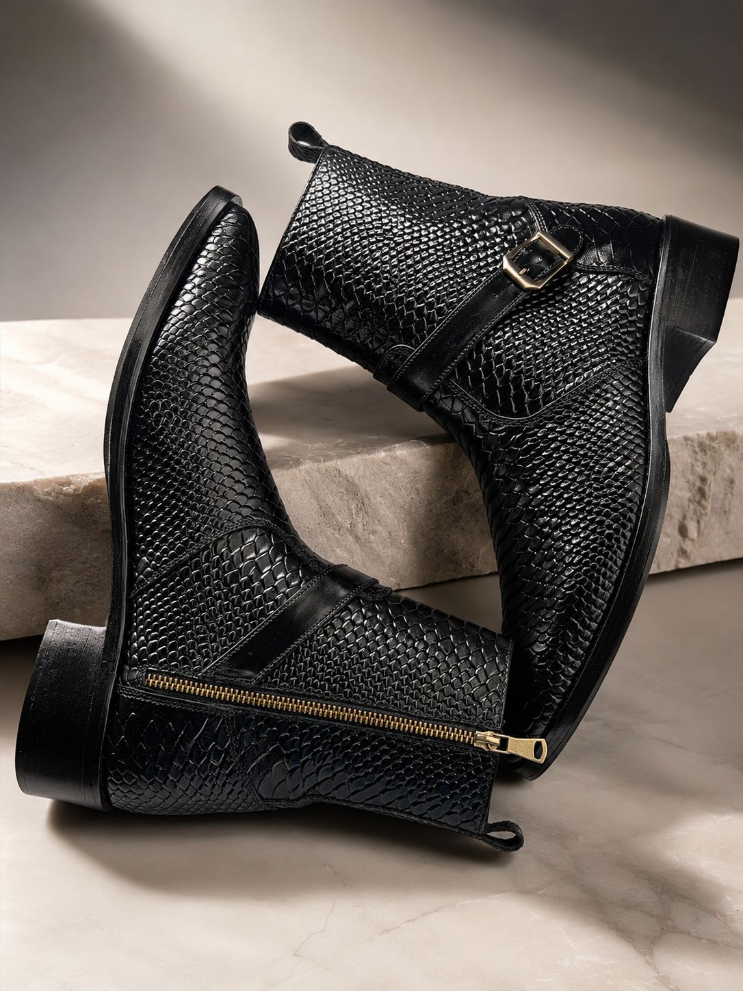 Obsidian Scale Chelsea Boots