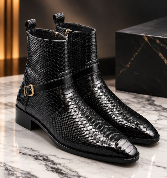 Obsidian Scale Chelsea Boots