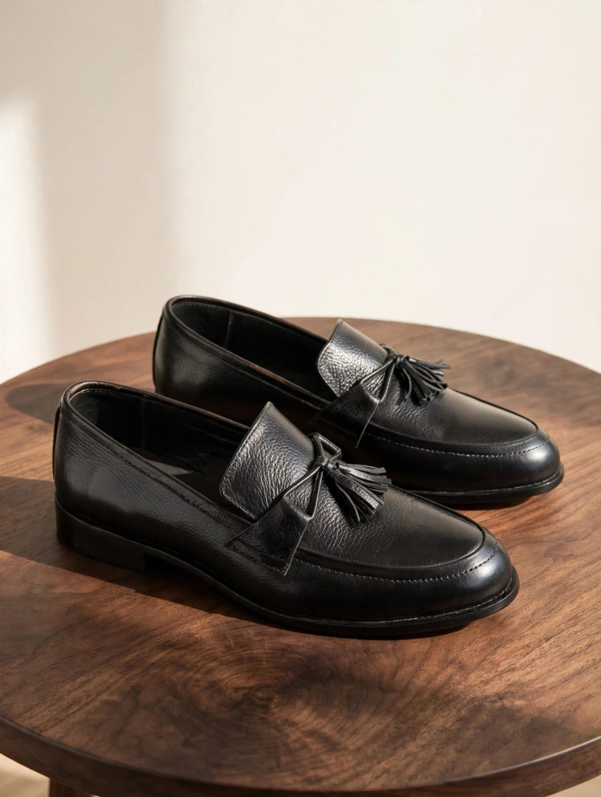 : Imperial Black Tassel Loafers