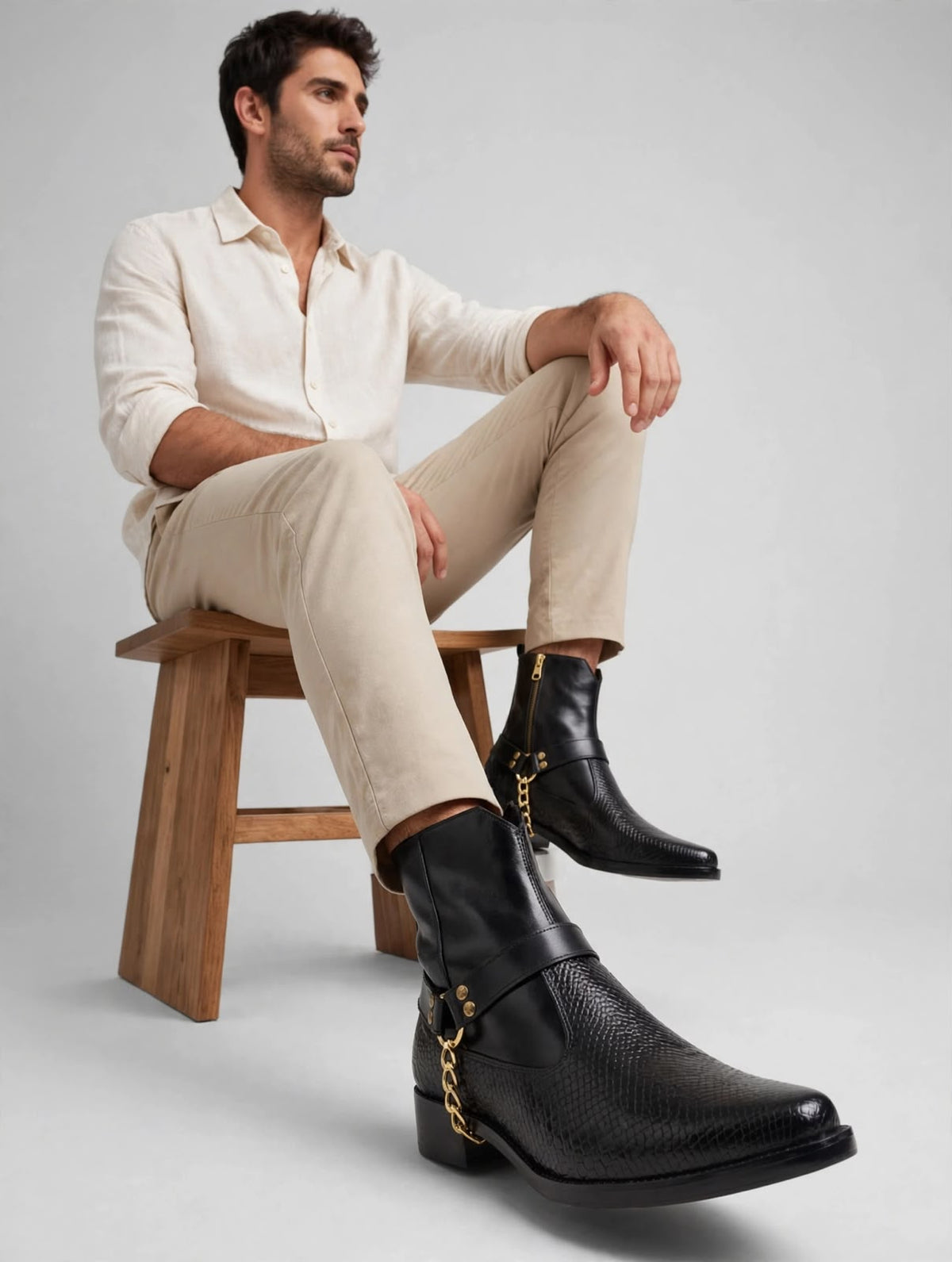 Royal Noir Chain Boots