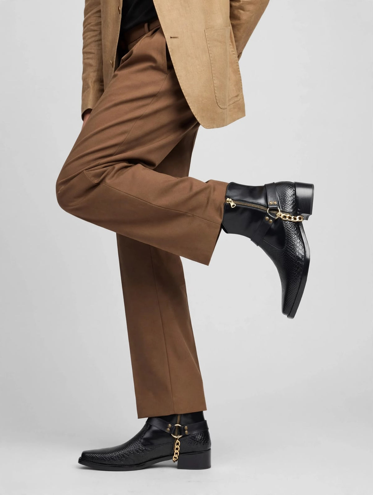 Royal Noir Chain Boots
