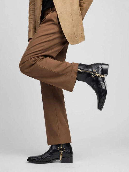 Royal Noir Chain Boots