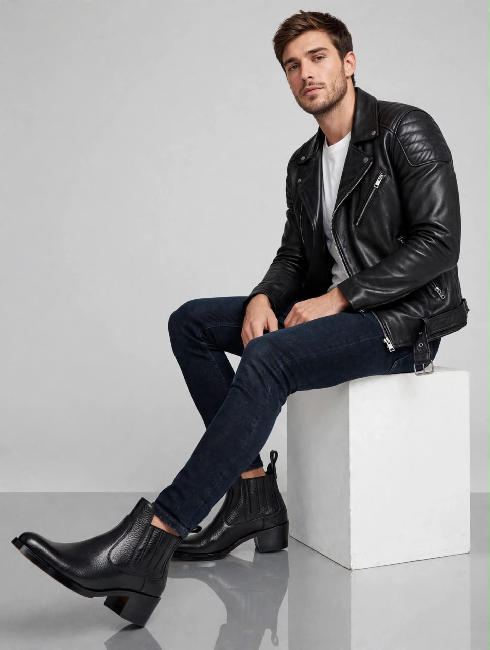 : Midnight Rebel Leather Chelsea Boots