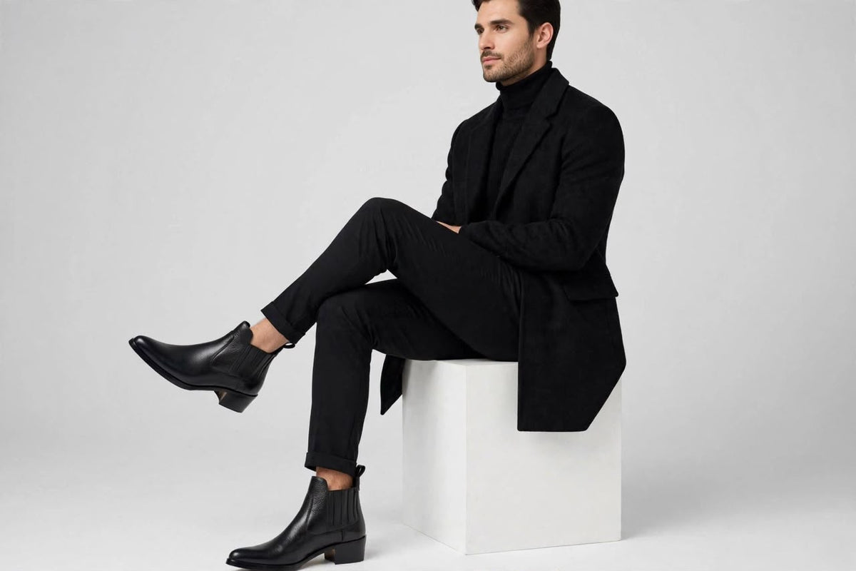 : Midnight Rebel Leather Chelsea Boots