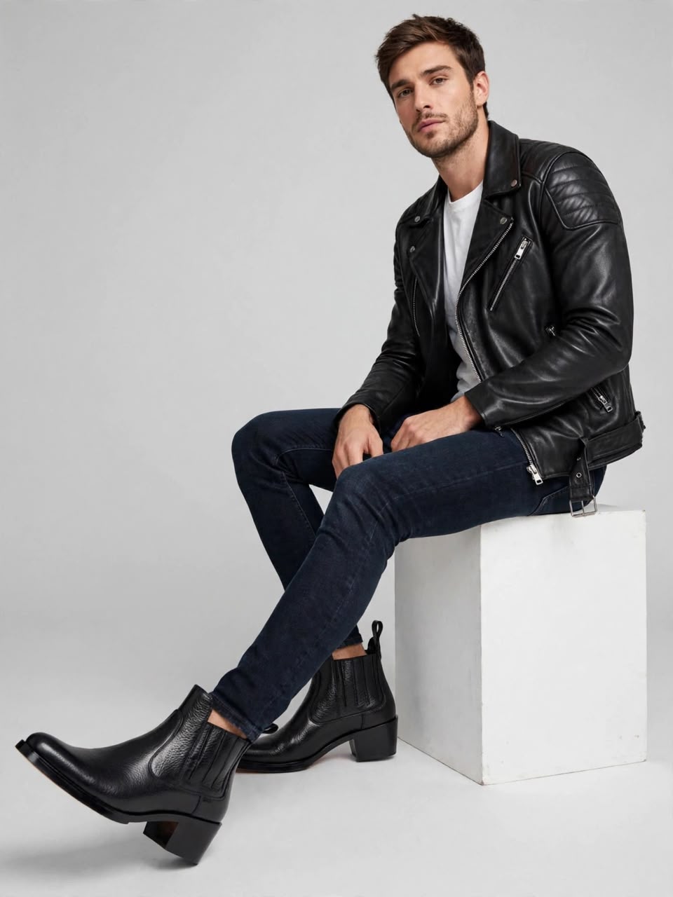 : Midnight Rebel Leather Chelsea Boots