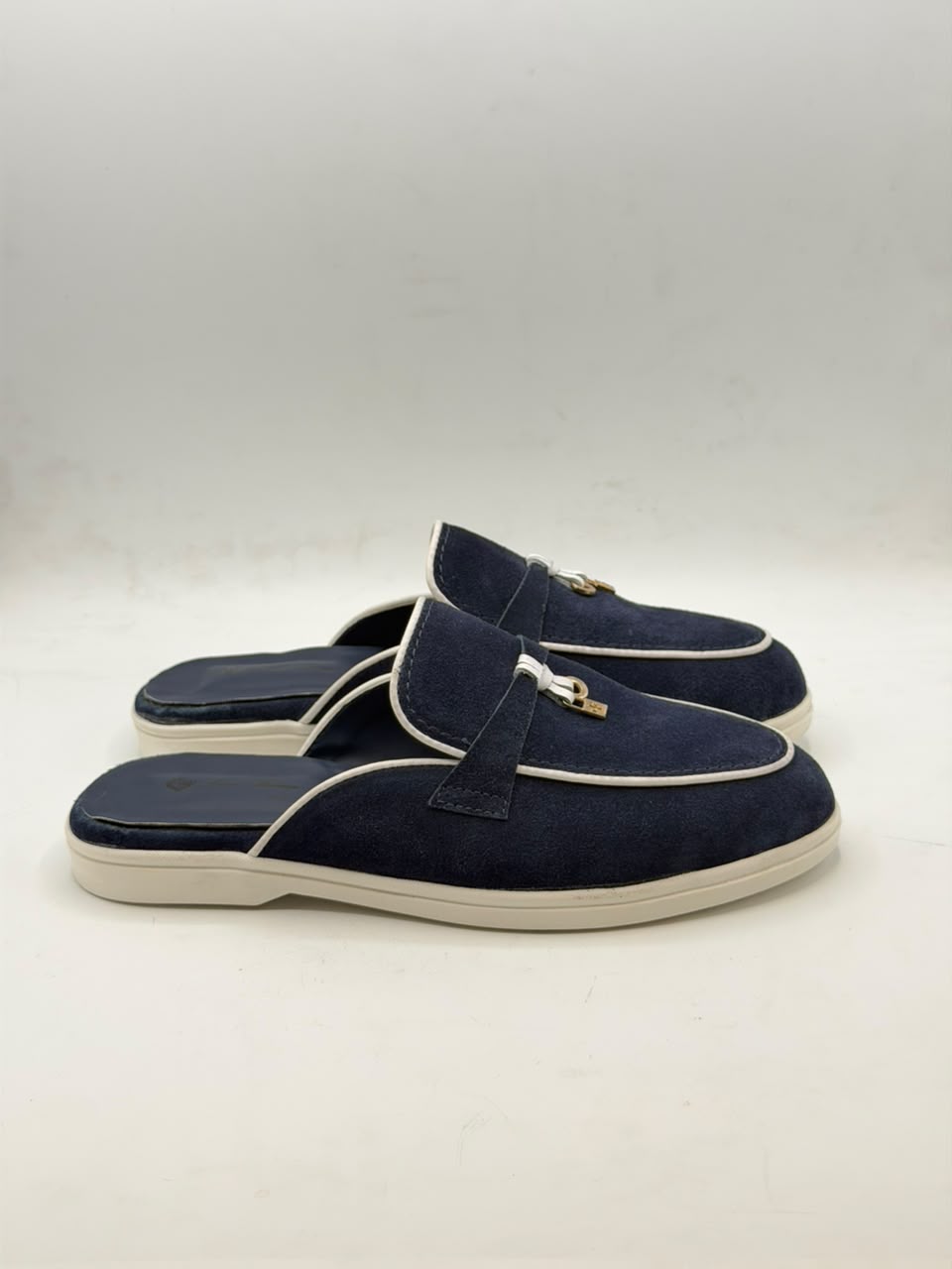 Navy Suede Luxe Mules