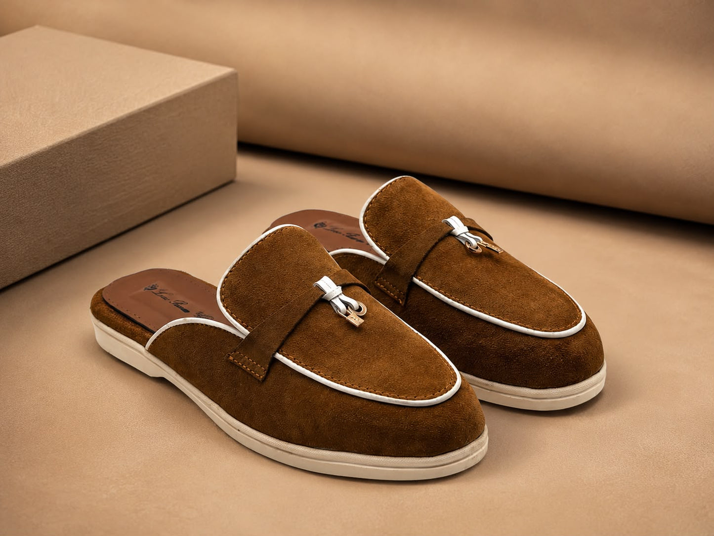 Camel Suede Tassel Mules 🤎