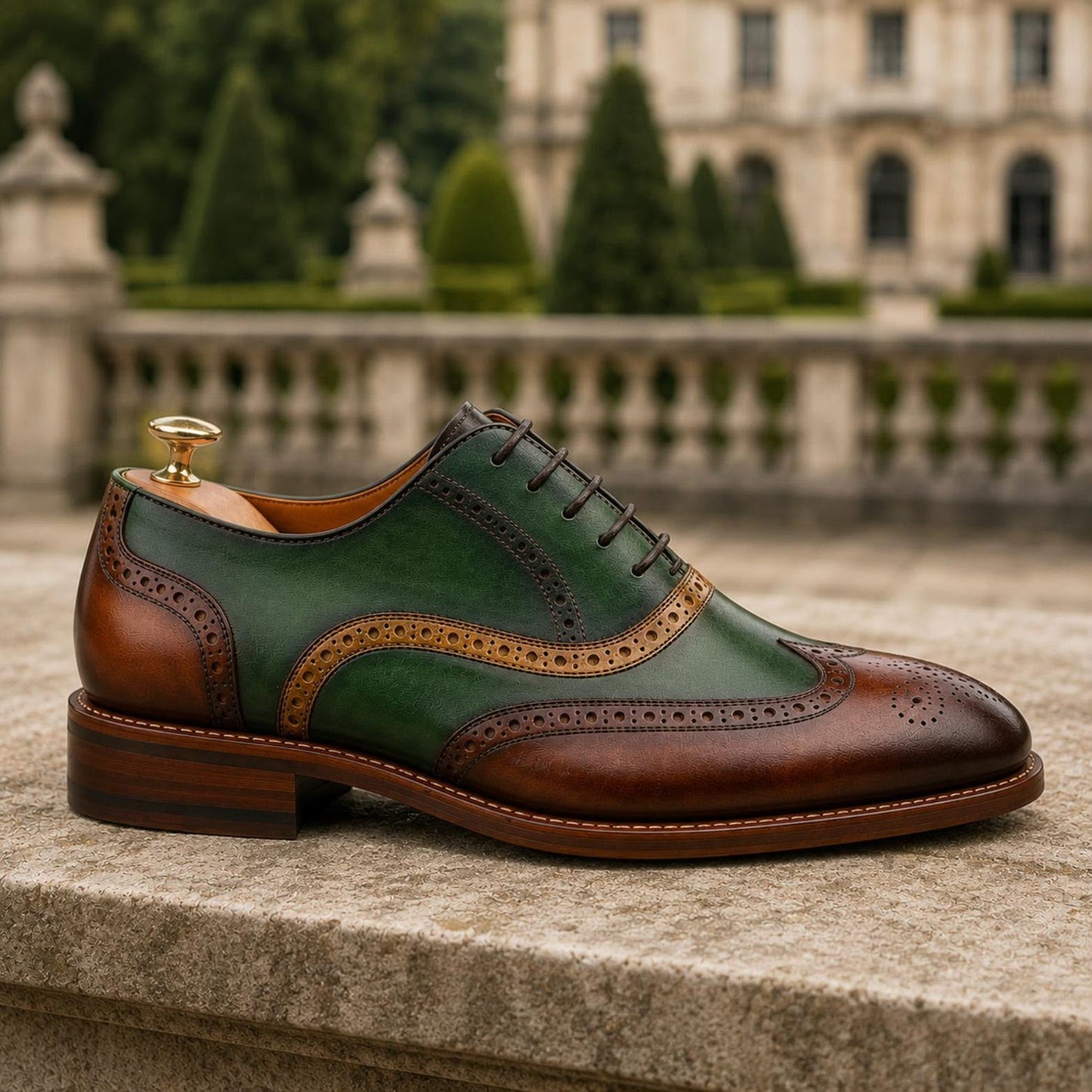 two-tone Wingtip Brogue Oxford